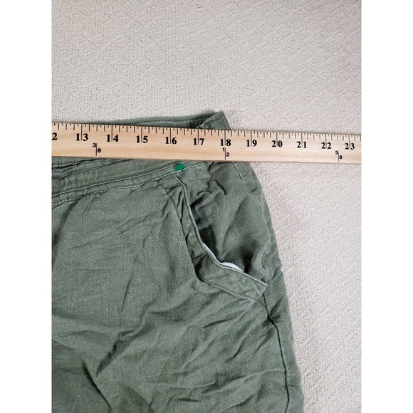 Cubavera Pants Womens 36 Green Straight Linen Mid Rise Slash Pockets Drawstring - Picture 4 of 9
